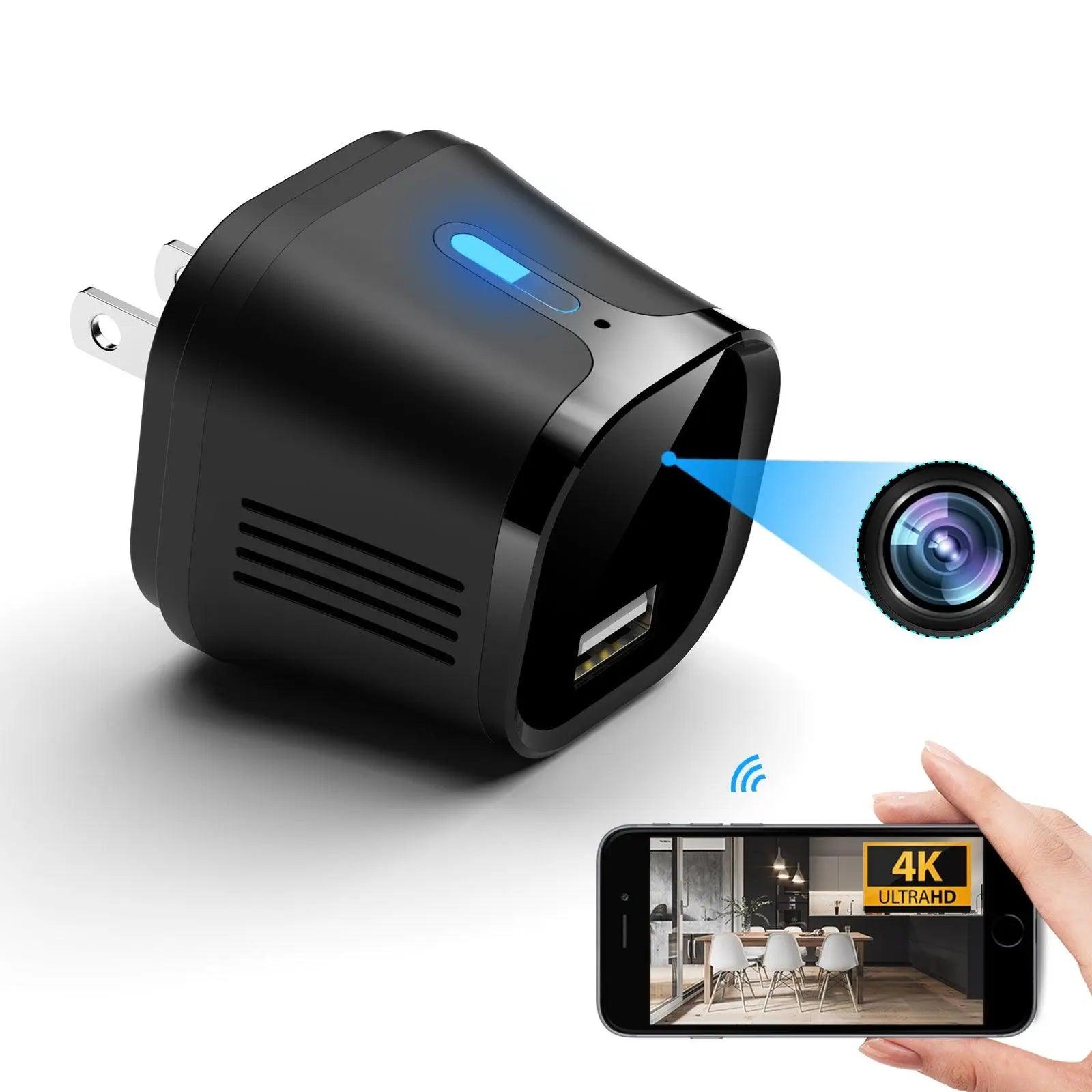 4K USB Hidden Camera Charger with Detection, Wide