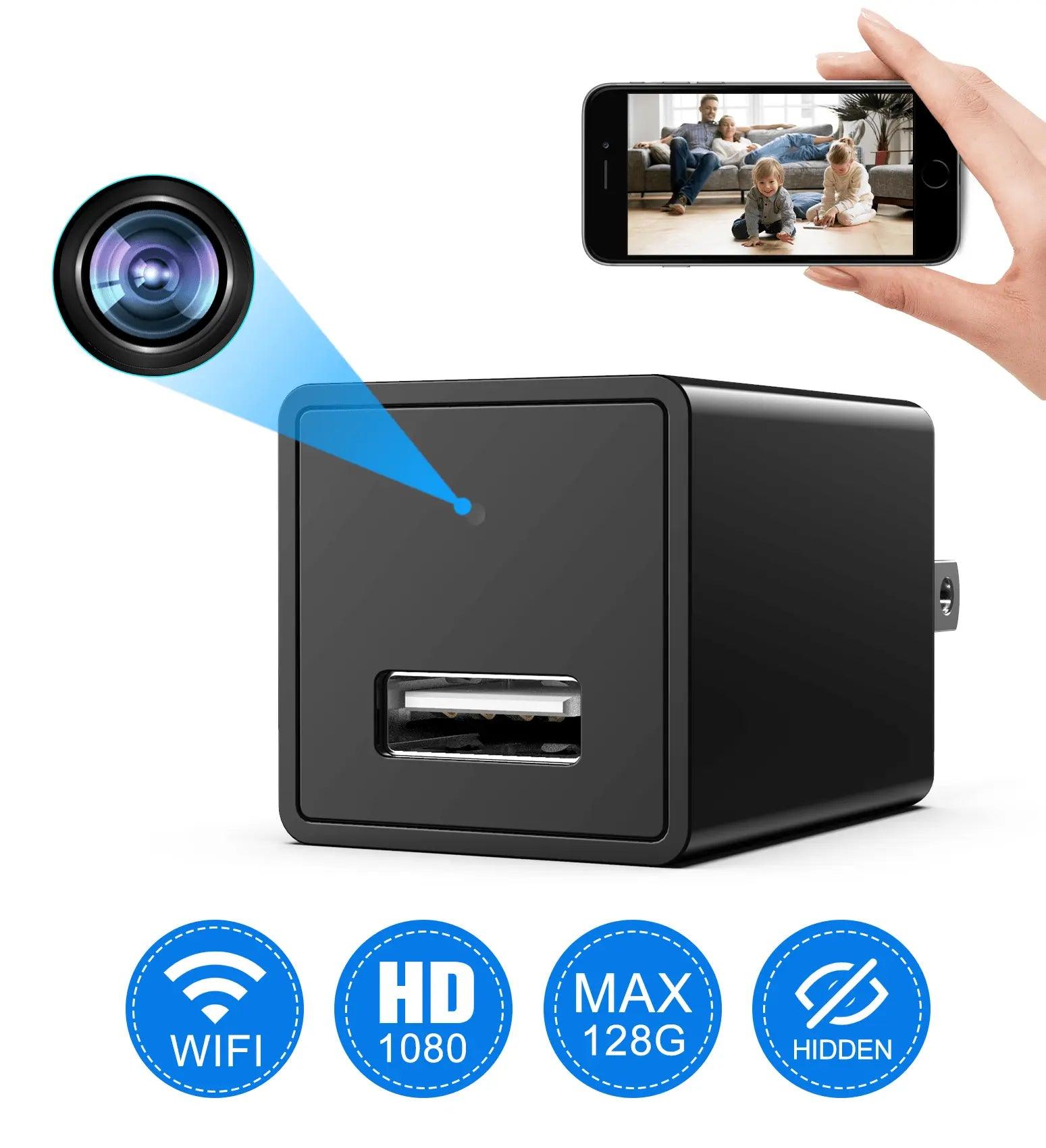 Tiny Charger Hidden Camera with Motion Detection and 1080p Full HD Wide Angle Lens - Swayfer Tech