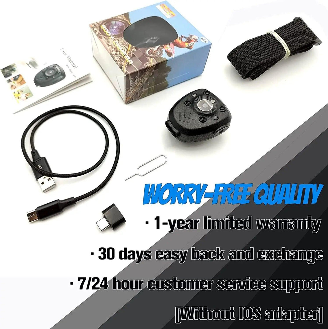 1080P Mini Body Camera with Night Vision & Loop Record, 4-6 HR Battery Life and Built-in Memory Card - Wearable Police Cam and Video Recorder - Swayfer Tech