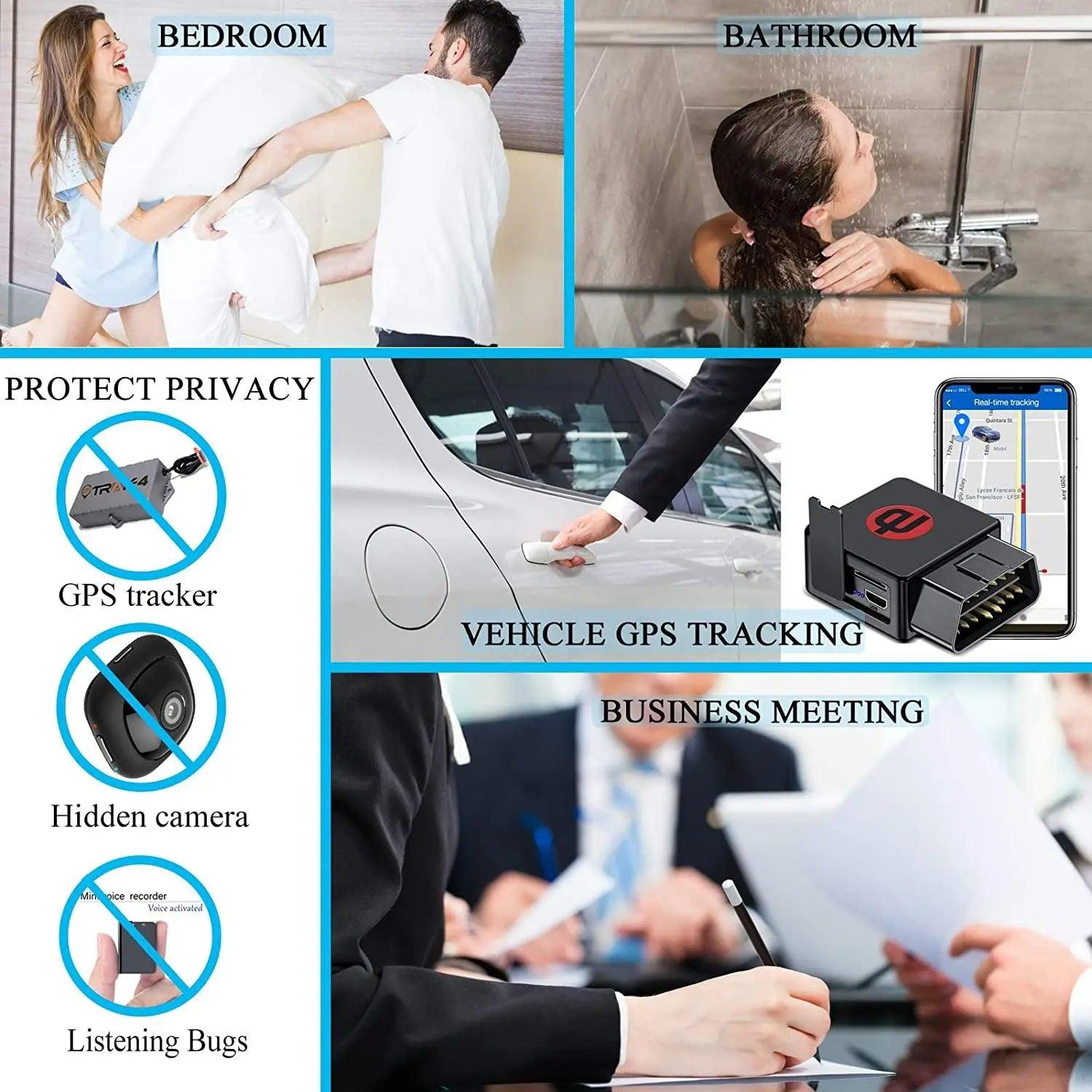 Anti-Spy Bug Detector with Hidden Camera, Laser Lens, GSM Listening Device, and RF Signal Detection - Swayfer Tech