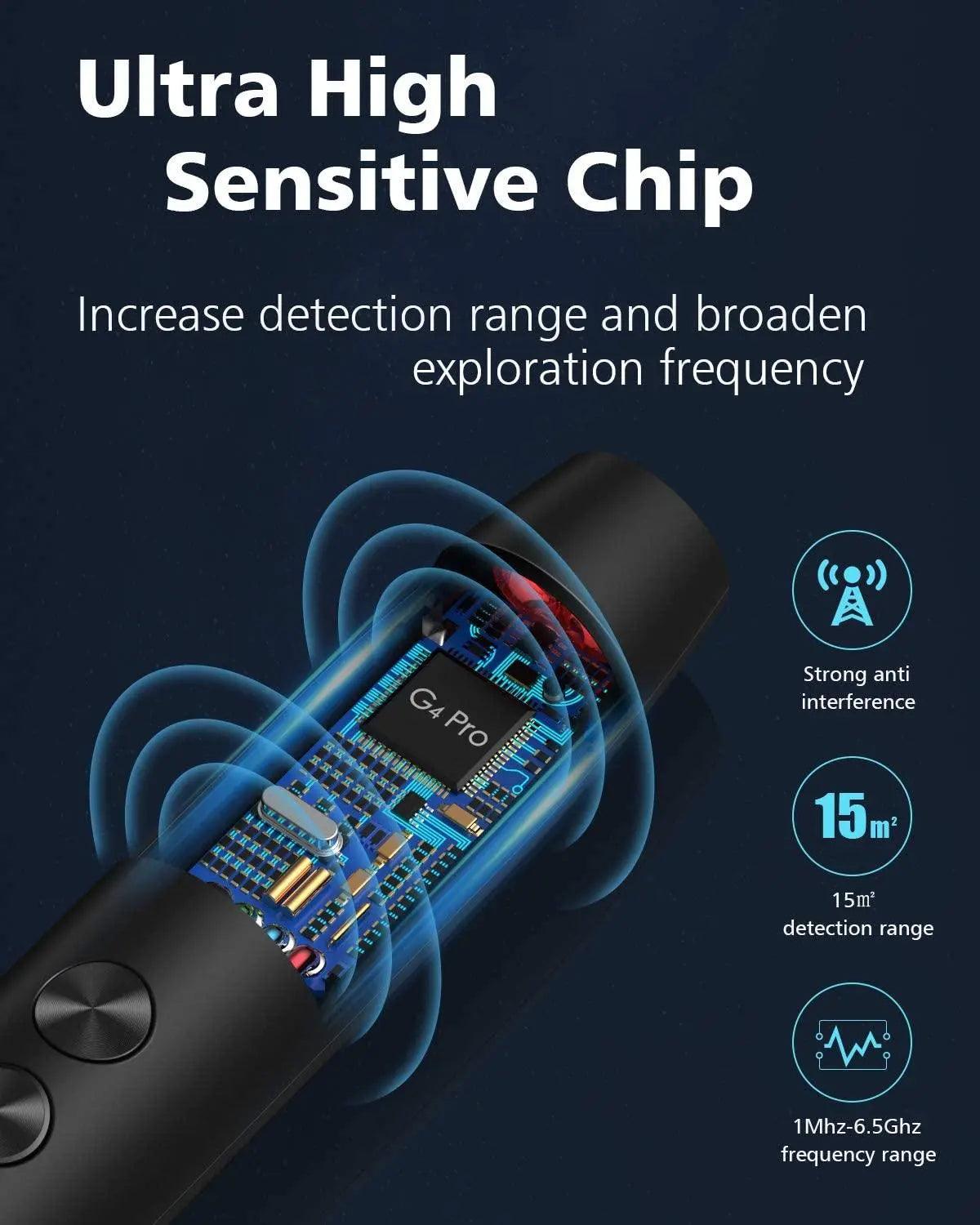 Privacy Protector 5 Levels Sensitivity Portable Pen Shape G4 Pro Anti Spy Detector Wireless Audio Bug Camera Bug Detector - Swayfer Tech