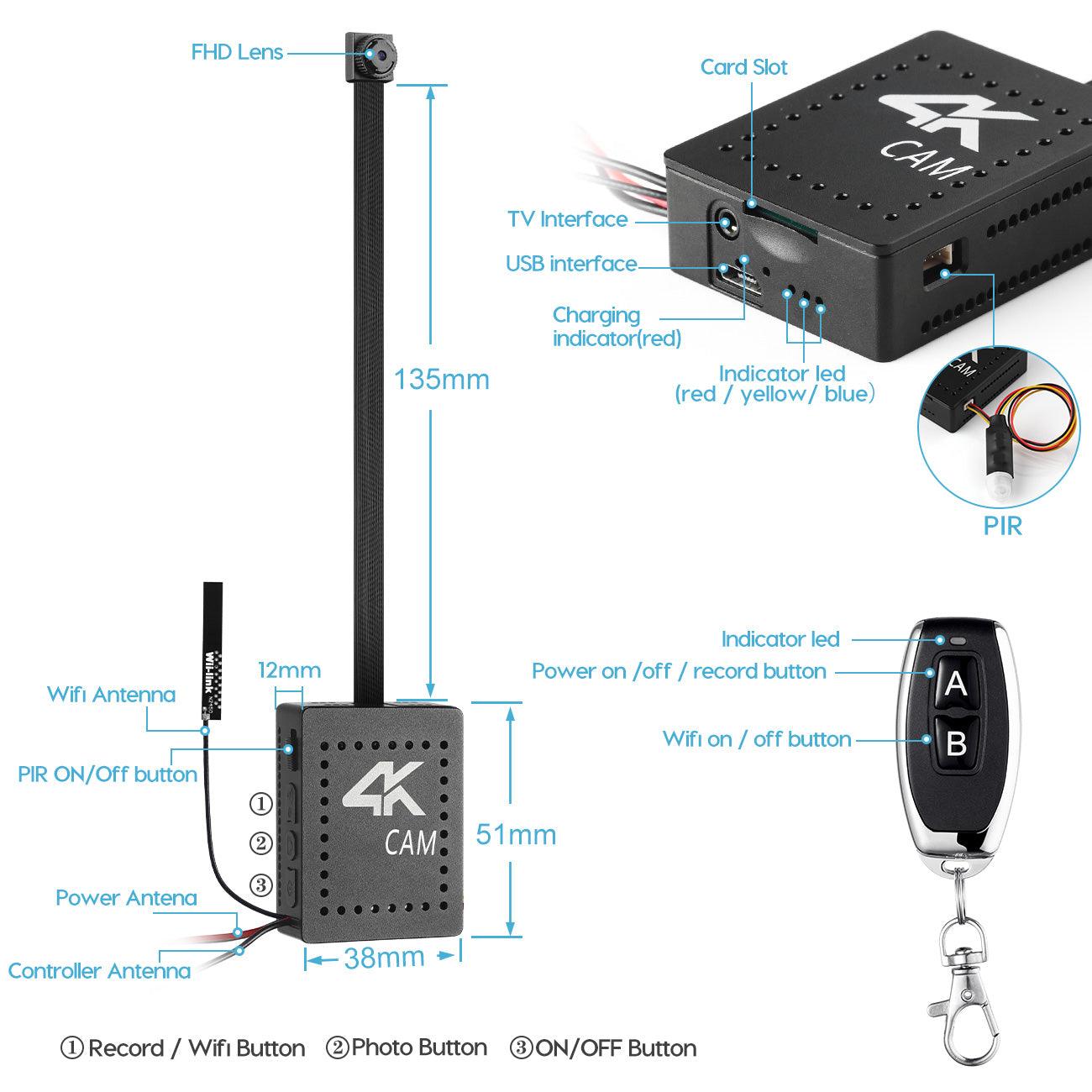SW-X8B 4K UltraHD WiFi DIY Antenna Camera with Sony Sensor